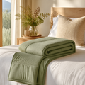 Bamboo cooling weighted blanket in soft sage